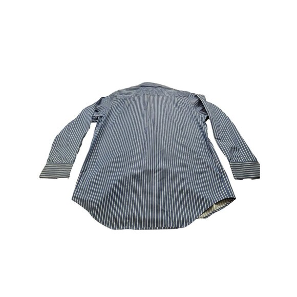 Banana Republic Mens Large Blue Striped Button-Down Dress Shirt - Picture 2 of 9